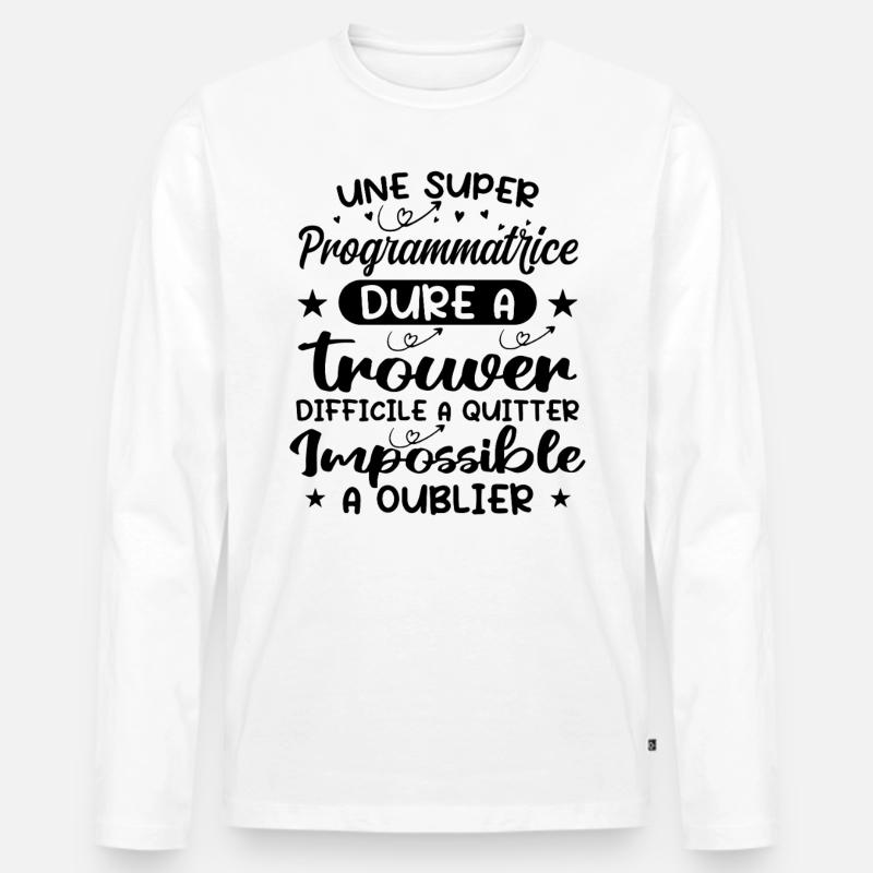 Une Super Programmatrice - Cadeau programmatrice T-shirt manches longues Premium bio Homme