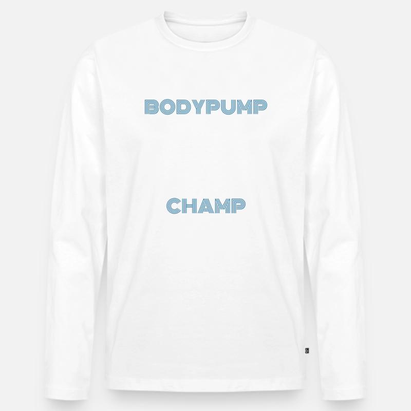 Bodypump Champ Einhorn - Männer Premium Bio Langarmshirt - Weiß