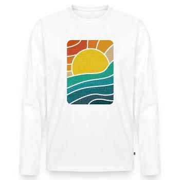Mer Soleil Rayon de soleil Lumière du Soleil - T-shirt manches longues Premium bio Homme - blanc - Devant - Nico (187cm)