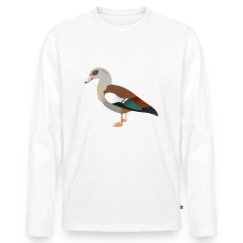 oie égyptienne - T-shirt manches longues Premium bio Homme - blanc - Devant - Nico (187cm)