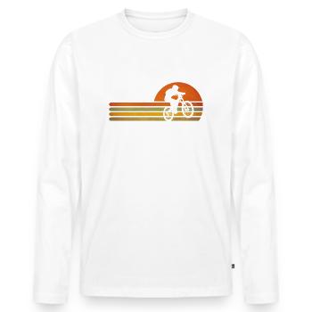 Vintage Bicycle Bicycles Retro Bicycle Cycling - Men's Premium Organic Long Sleeve Shirt - white - Front - Nico (187cm)