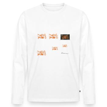 Dinge, die ich in meiner Freizeit mache Motorrad - Männer Premium Bio Langarmshirt - Weiß - Vorne - Nico (187cm)