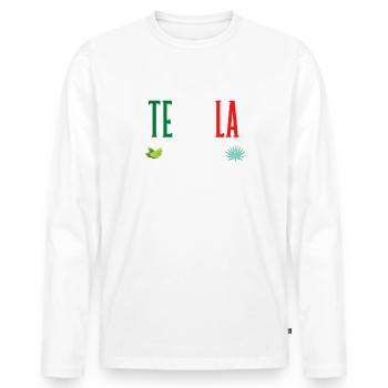 International Tequila Tag - Cadeau Mexique - T-shirt manches longues Premium bio Homme - blanc - Devant - Nico (187cm)