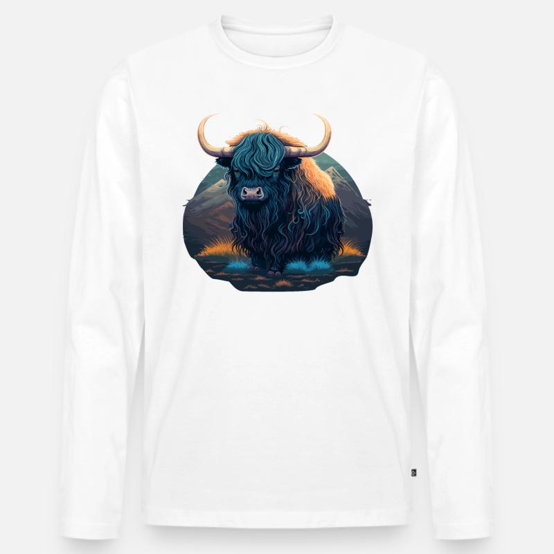 Jak - Männer Premium Bio Langarmshirt - Weiß