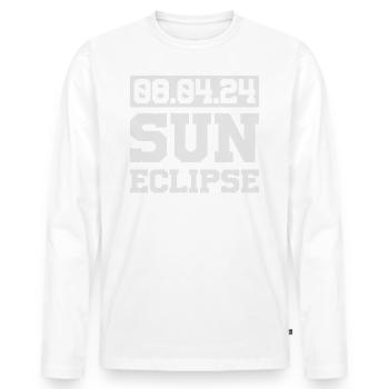 Totale Sonnenfinsternis Usa 8. April 2024 - Männer Premium Bio Langarmshirt - Weiß - Vorne - Nico (187cm)