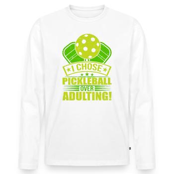 I Chose Pimple Ball Over Adulting - Men's Premium Organic Long Sleeve Shirt - white - Front - Nico (187cm)