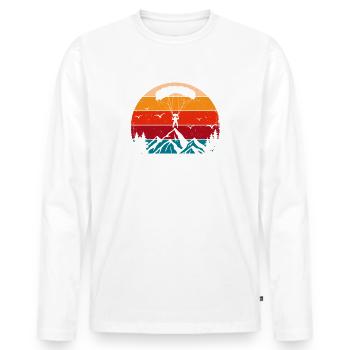 Stress Is Caused By Not Gliding Enough - Männer Premium Bio Langarmshirt - Weiß - Vorne - Nico (187cm)