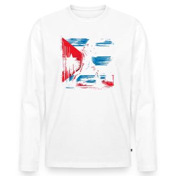 Boxeur cubain drapeau fierté Cuba boxeur - T-shirt manches longues Premium bio Homme - blanc - Devant - Nico (187cm)