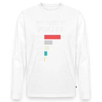 Poker Enthusiast Poker Chips Card Games - Men's Premium Organic Long Sleeve Shirt - white - Front - Nico (187cm)
