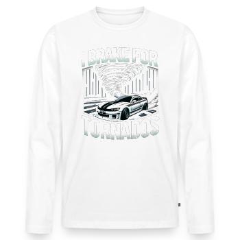 Meteorologist Storm Chasing Tornado Outfit - Men's Premium Organic Long Sleeve Shirt - white - Front - Nico (187cm)