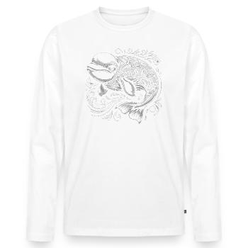 Beluga whale ocean enthusiast, aquarist and cetologist - Men's Premium Organic Long Sleeve Shirt - white - Front - Nico (187cm)