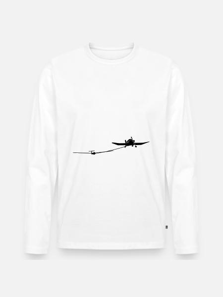 Flugzeugschlepp Segelflugzeug Segelflieger - Männer Premium Bio Langarmshirt - Weiß
