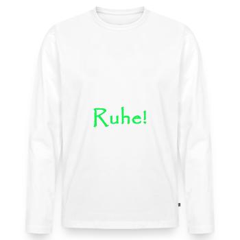Ruhe - Männer Premium Bio Langarmshirt - Weiß - Vorne - Nico (187cm)
