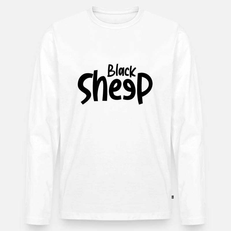 Black Sheep - Männer Premium Bio Langarmshirt - Weiß