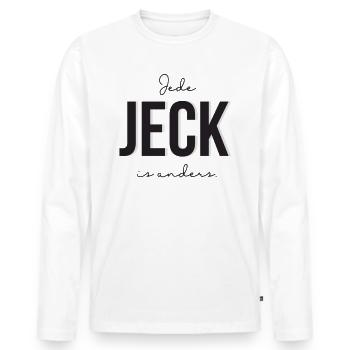 Cologne • Gift • Jeck • Kölsch • Basic Law - Men's Premium Organic Long Sleeve Shirt - white - Front - Nico (187cm)