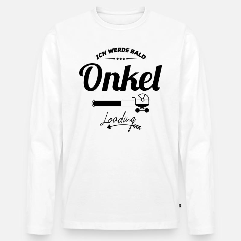 Ich werde bald Onkel - Männer Premium Bio Langarmshirt - Weiß
