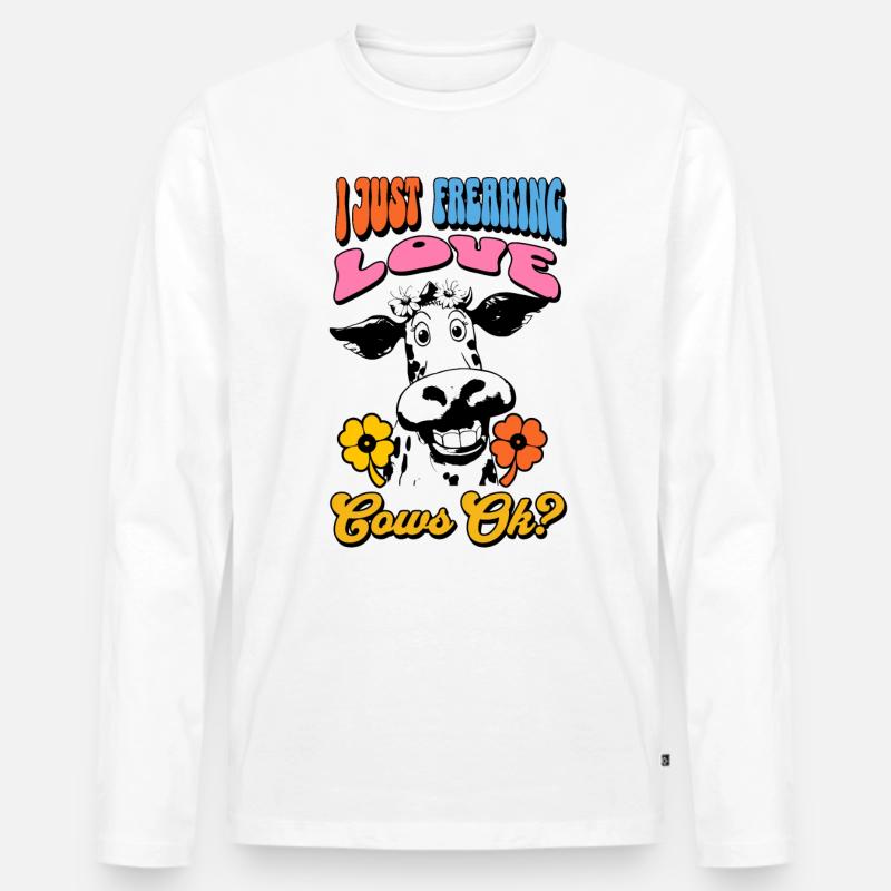 Kuh Kühe - Männer Premium Bio Langarmshirt - Weiß