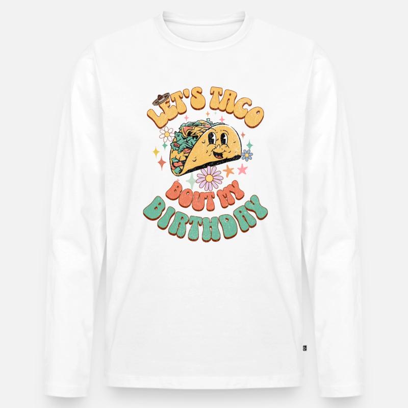 Taco - Männer Premium Bio Langarmshirt - Weiß