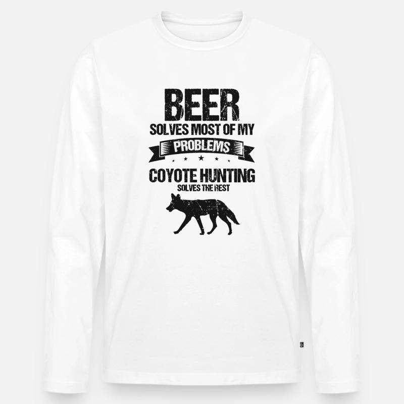 Kojoten Design für Kojotentöter - Männer Premium Bio Langarmshirt - Weiß