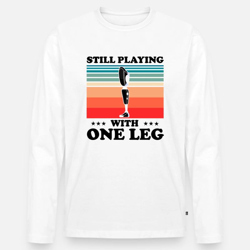 Beinprothesendesign und Beinprothesen - Männer Premium Bio Langarmshirt - Weiß