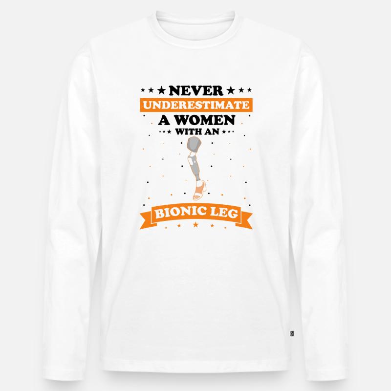 Beinprothesendesign und Beinprothesen - Männer Premium Bio Langarmshirt - Weiß