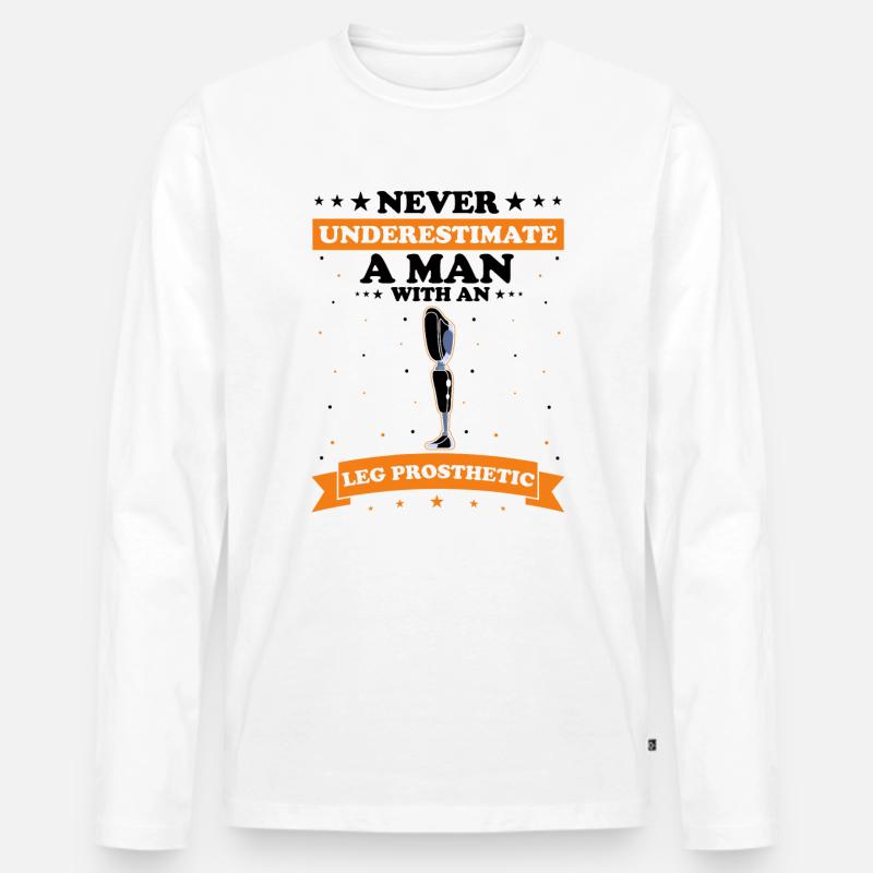 Beinprothesendesign und Beinprothesen - Männer Premium Bio Langarmshirt - Weiß