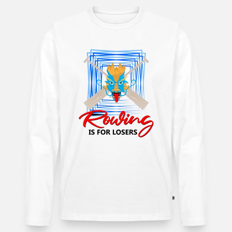 Drachenbootfahren-Thema für Drachenbootpaddeln - Männer Premium Bio Langarmshirt - Weiß
