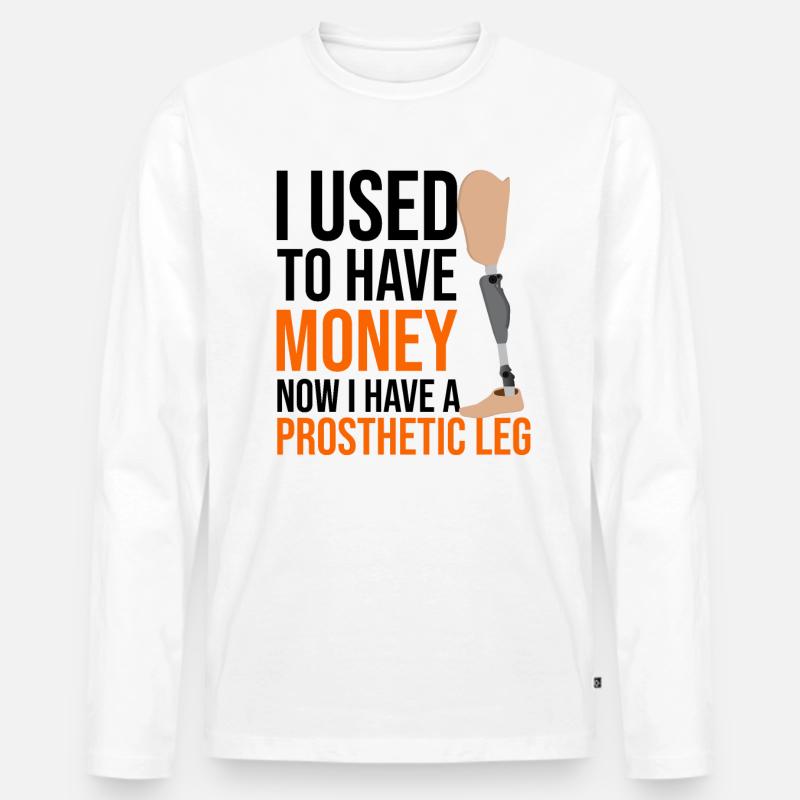 Beinprothesendesign und Beinprothesen - Männer Premium Bio Langarmshirt - Weiß