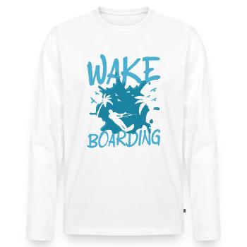 Wake Board Sports nautiques Wakeboard - T-shirt manches longues Premium bio Homme - blanc - Devant - Nico (187cm)