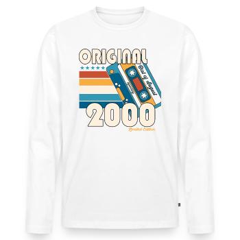 Born 2000 22nd Birthday Gift August Fun - Men's Premium Organic Long Sleeve Shirt - white - Front - Nico (187cm)
