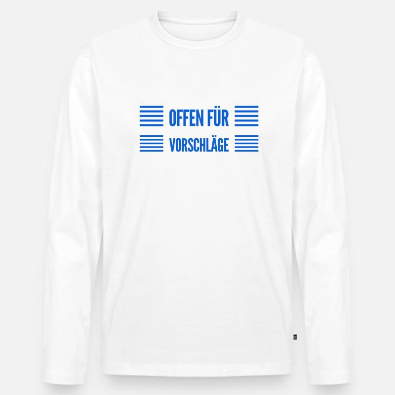 Vorschläge sind willkommen - Männer Premium Bio Langarmshirt - Weiß