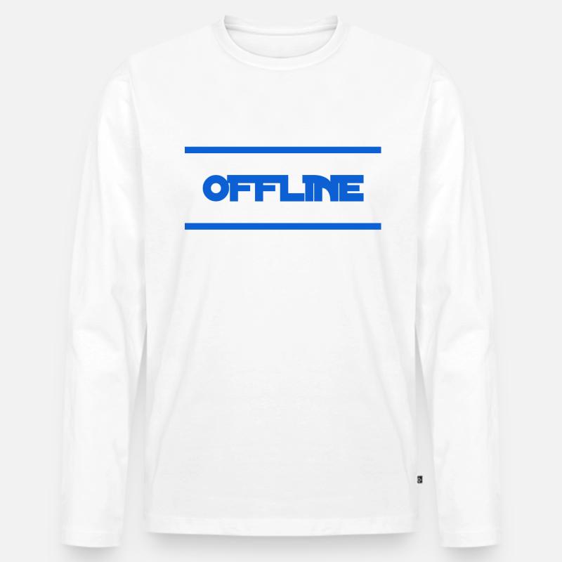 ich mag es offline - Männer Premium Bio Langarmshirt - Weiß