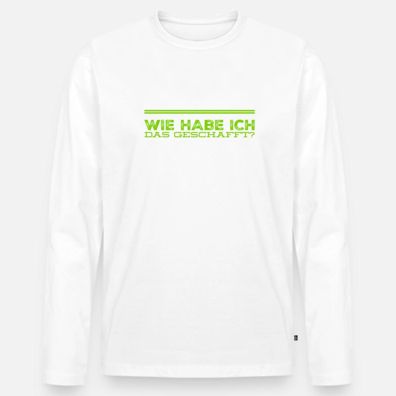 geschafft - Männer Premium Bio Langarmshirt - Weiß