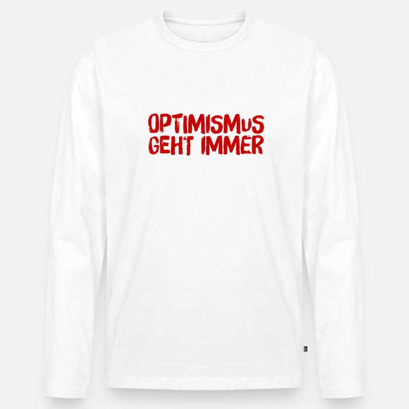 ich liebe Optimismus - Männer Premium Bio Langarmshirt - Weiß