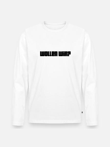 hast du Lust? - Männer Premium Bio Langarmshirt - Weiß
