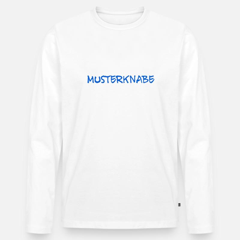 Musterknabe - Männer Premium Bio Langarmshirt - Weiß