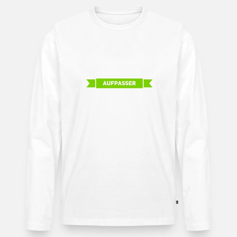 ich bin ein Aufpasser - Männer Premium Bio Langarmshirt - Weiß