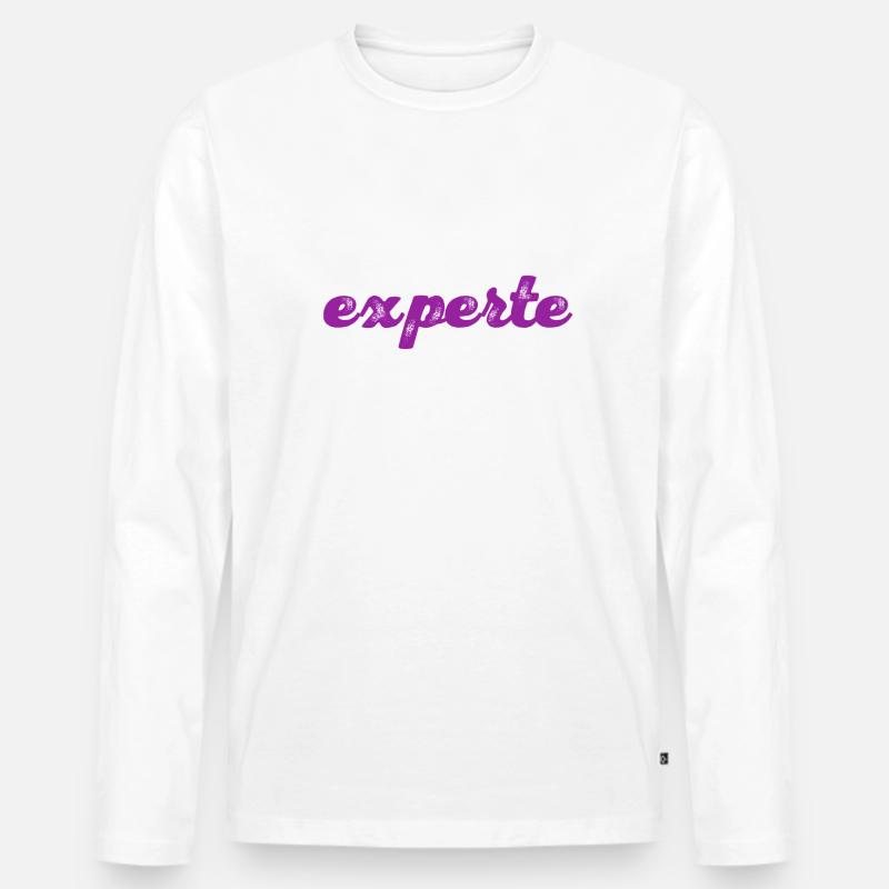 so sieht ein Experte aus - Männer Premium Bio Langarmshirt - Weiß