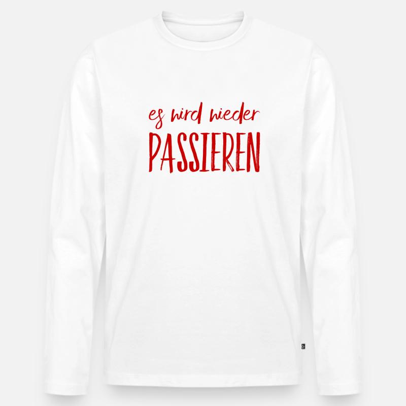 das passiert nochmal - Männer Premium Bio Langarmshirt - Weiß