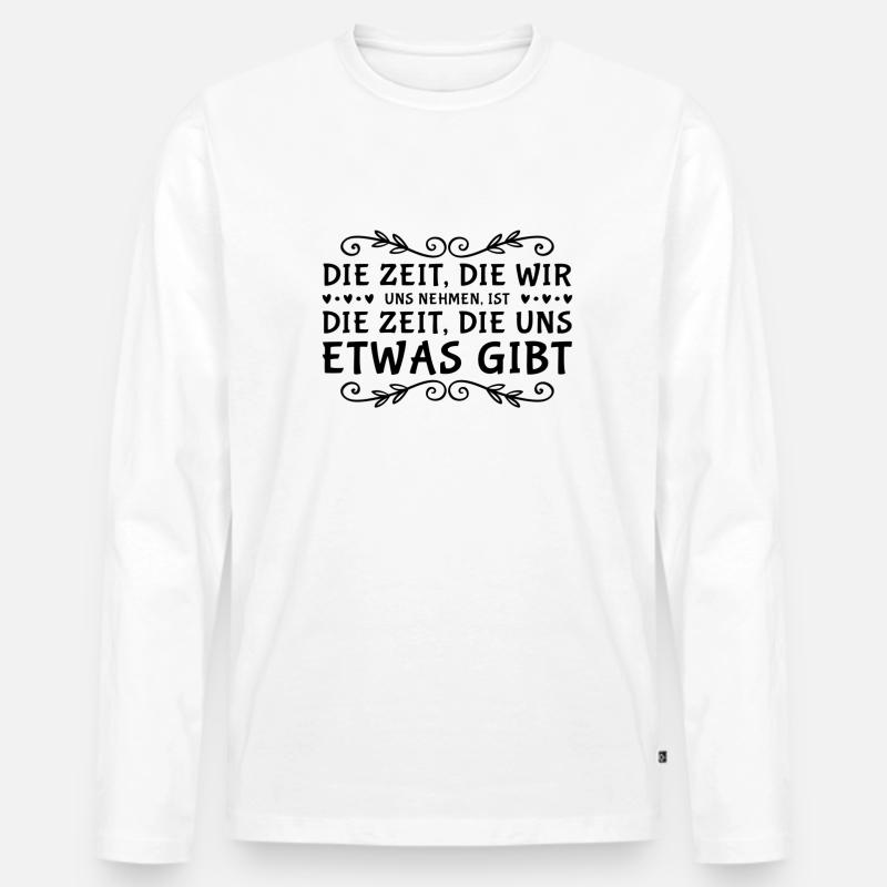 Zeit ist großartig - Männer Premium Bio Langarmshirt - Weiß