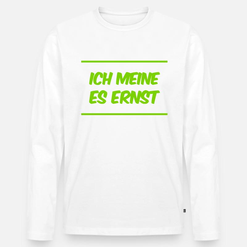 das ist mein voller Ernst - Männer Premium Bio Langarmshirt - Weiß