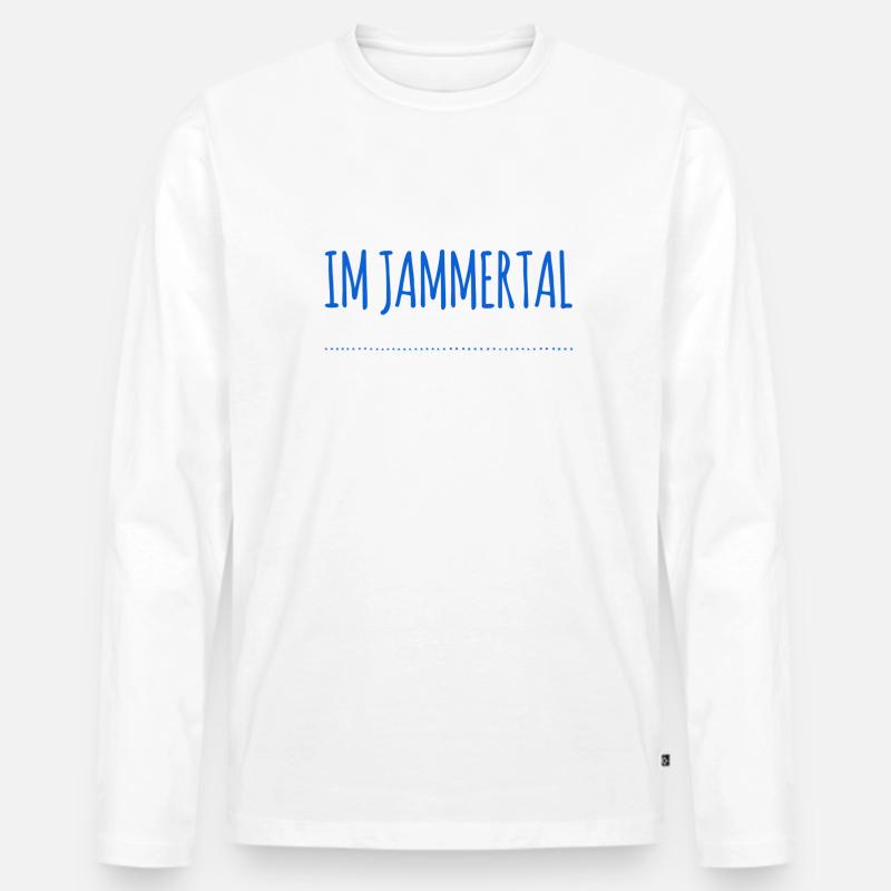 ich bin im Jammertal - Männer Premium Bio Langarmshirt - Weiß