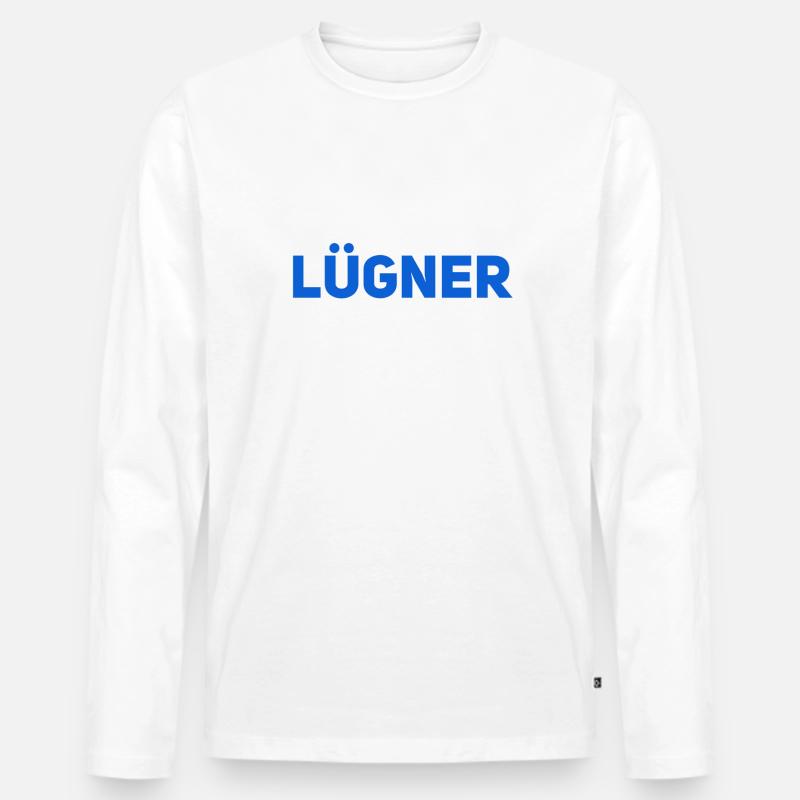 ich bin ein Lügner - Männer Premium Bio Langarmshirt - Weiß