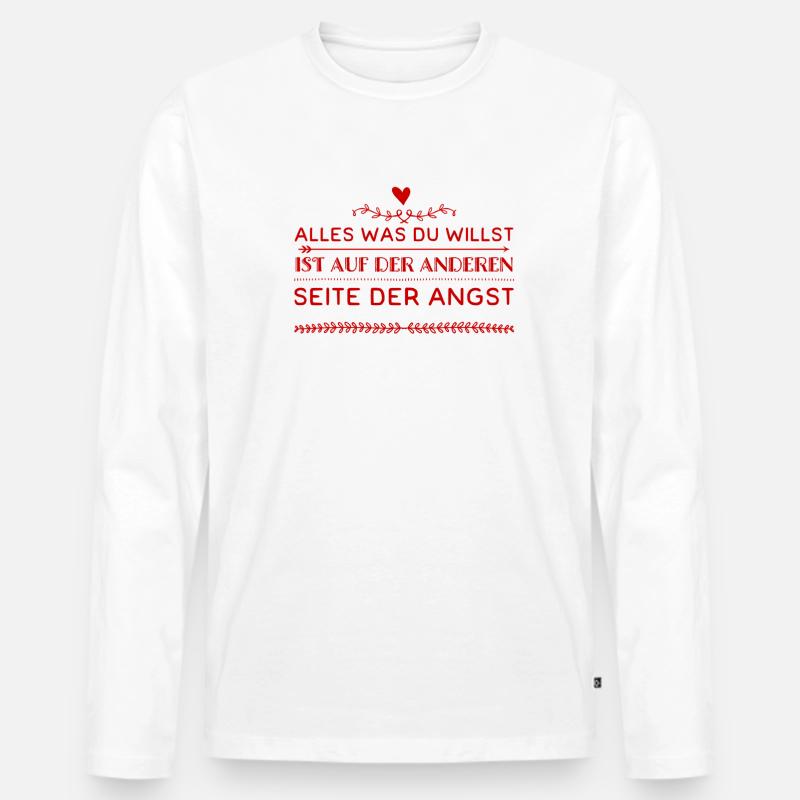 die Angst ist der Weg - Männer Premium Bio Langarmshirt - Weiß