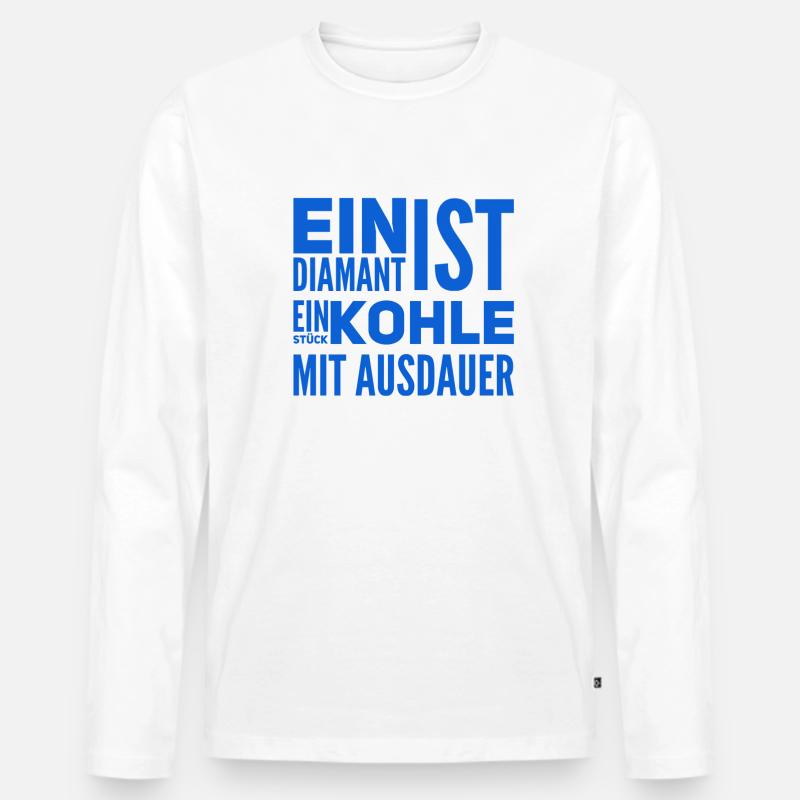 ein Diamant mit Ausdauer - Männer Premium Bio Langarmshirt - Weiß