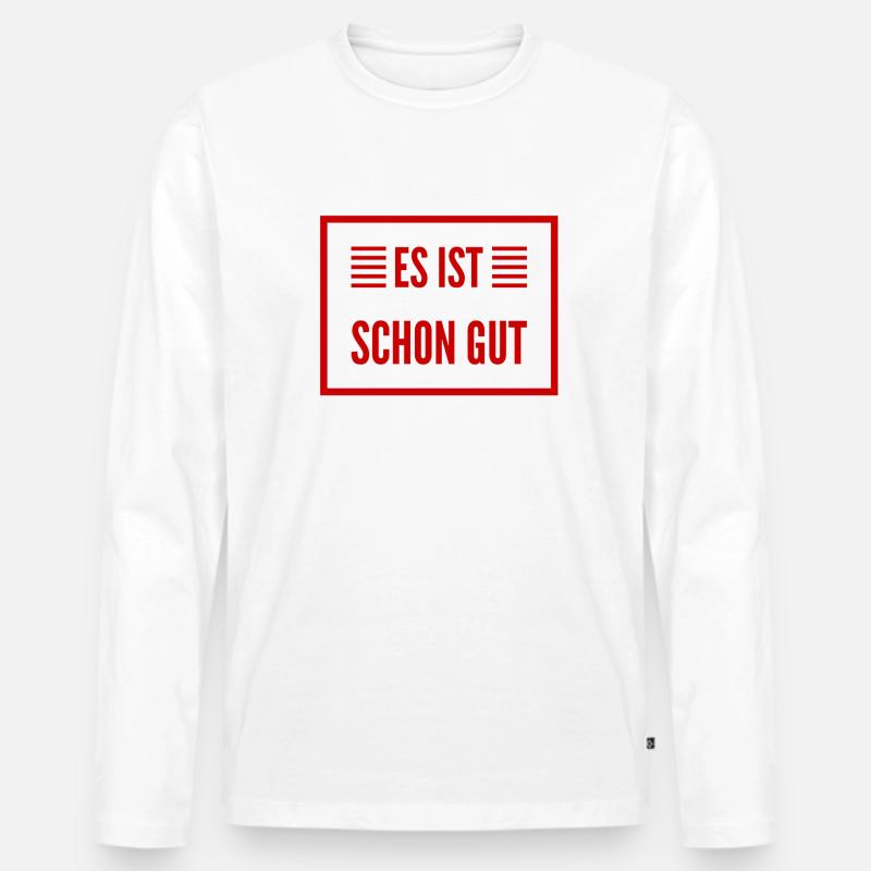 bleib cool - Männer Premium Bio Langarmshirt - Weiß