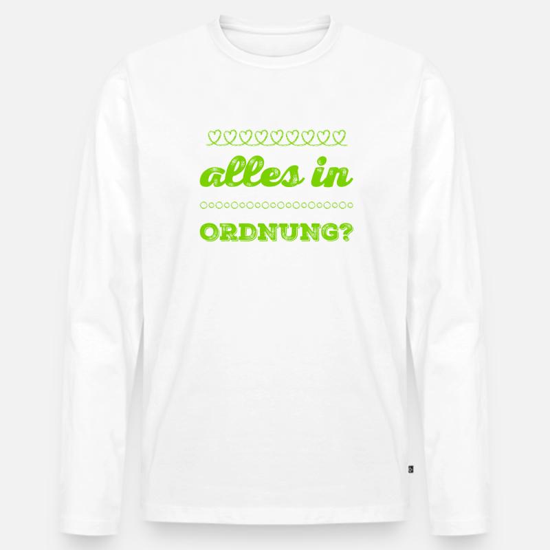 wie geht es dir? - Männer Premium Bio Langarmshirt - Weiß