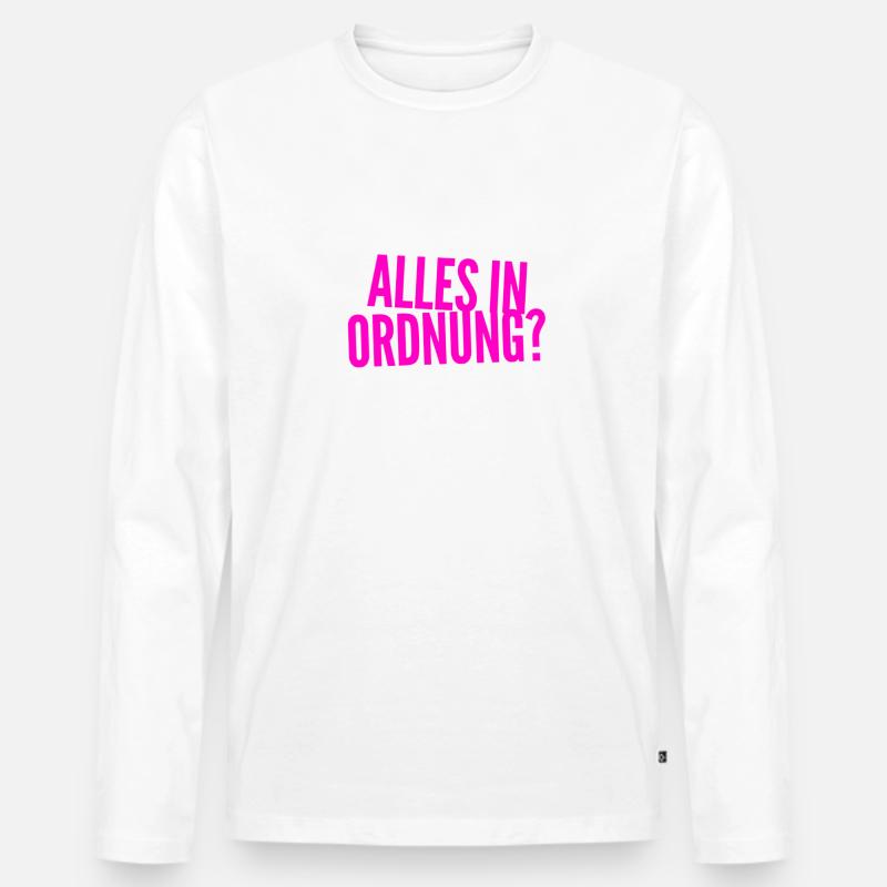 geht es dir gut? - Männer Premium Bio Langarmshirt - Weiß