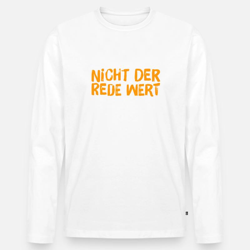 nicht der Rede wert - Männer Premium Bio Langarmshirt - Weiß