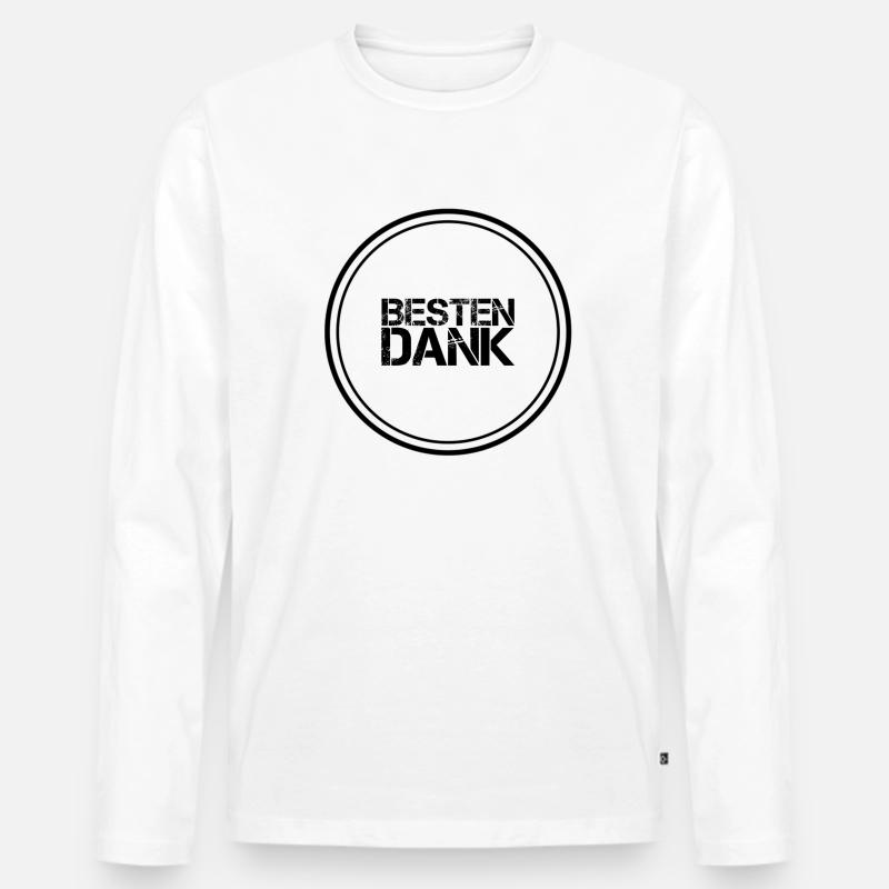 besten Dank - Männer Premium Bio Langarmshirt - Weiß